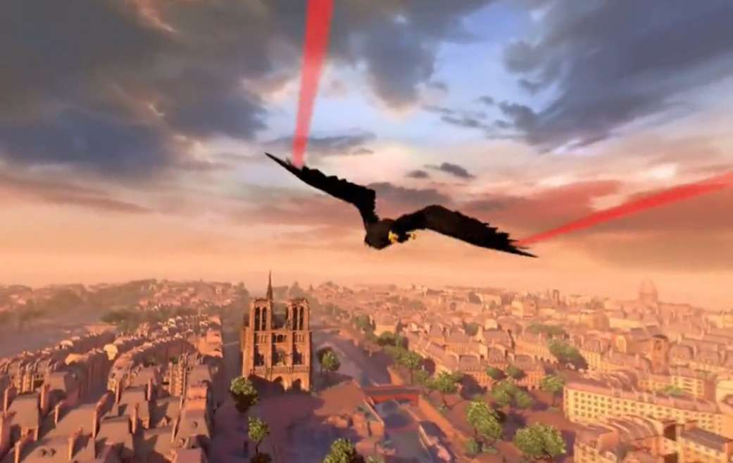 育碧首款VR游戏曝光，玩家可化身鹰隼，俯瞰半个世纪后的巴黎